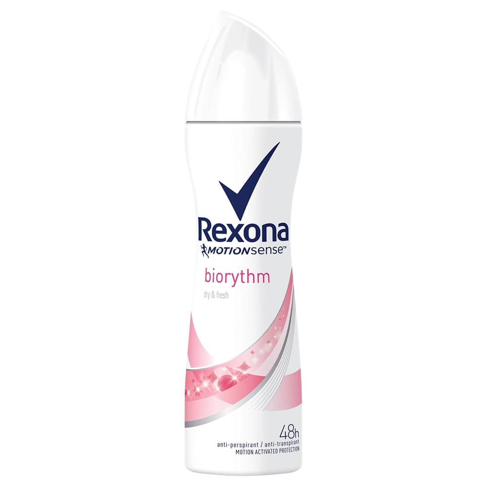 اسپری ضد تعریق 48 ساعته زنانه رکسونا ایتالیا رایحه ریتم زیستی Rexona biorythm حجم 200 میلی لیتر